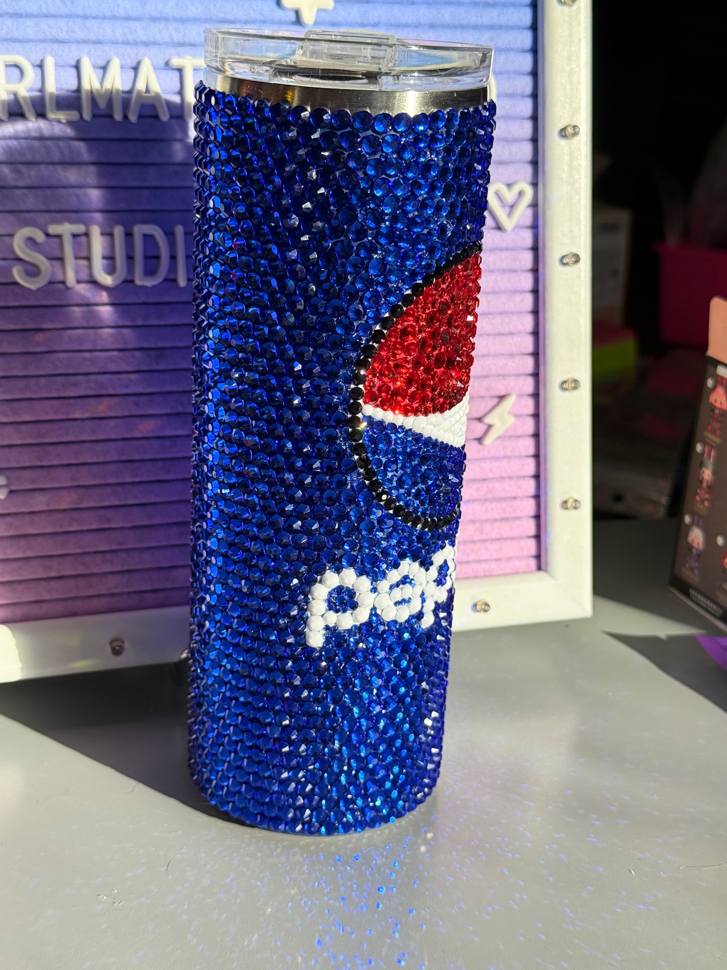 Pepsi 20oz stainless steel tumbler with matching keychains
