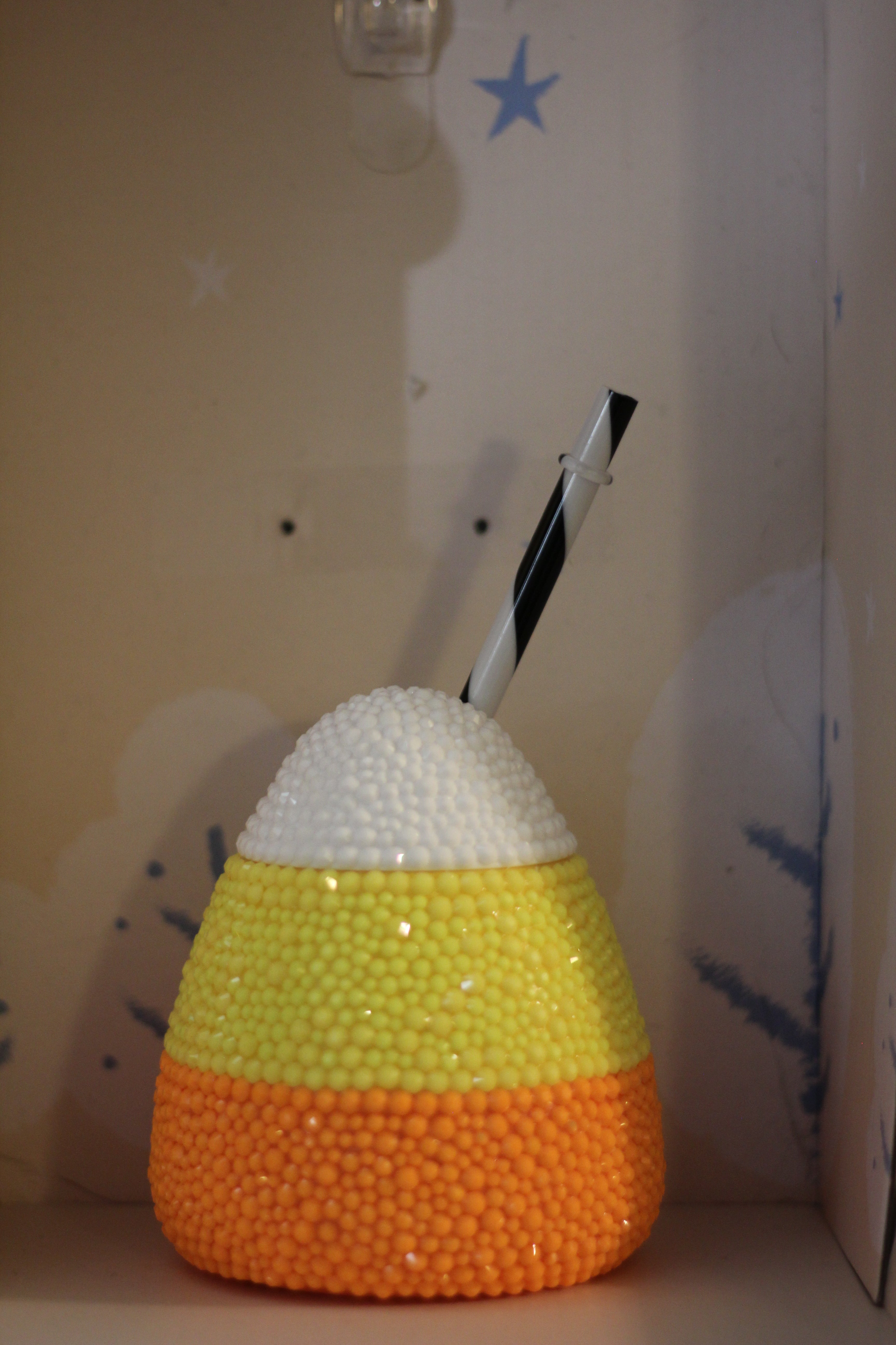 16oz candy corn themed plastic tumbler cup