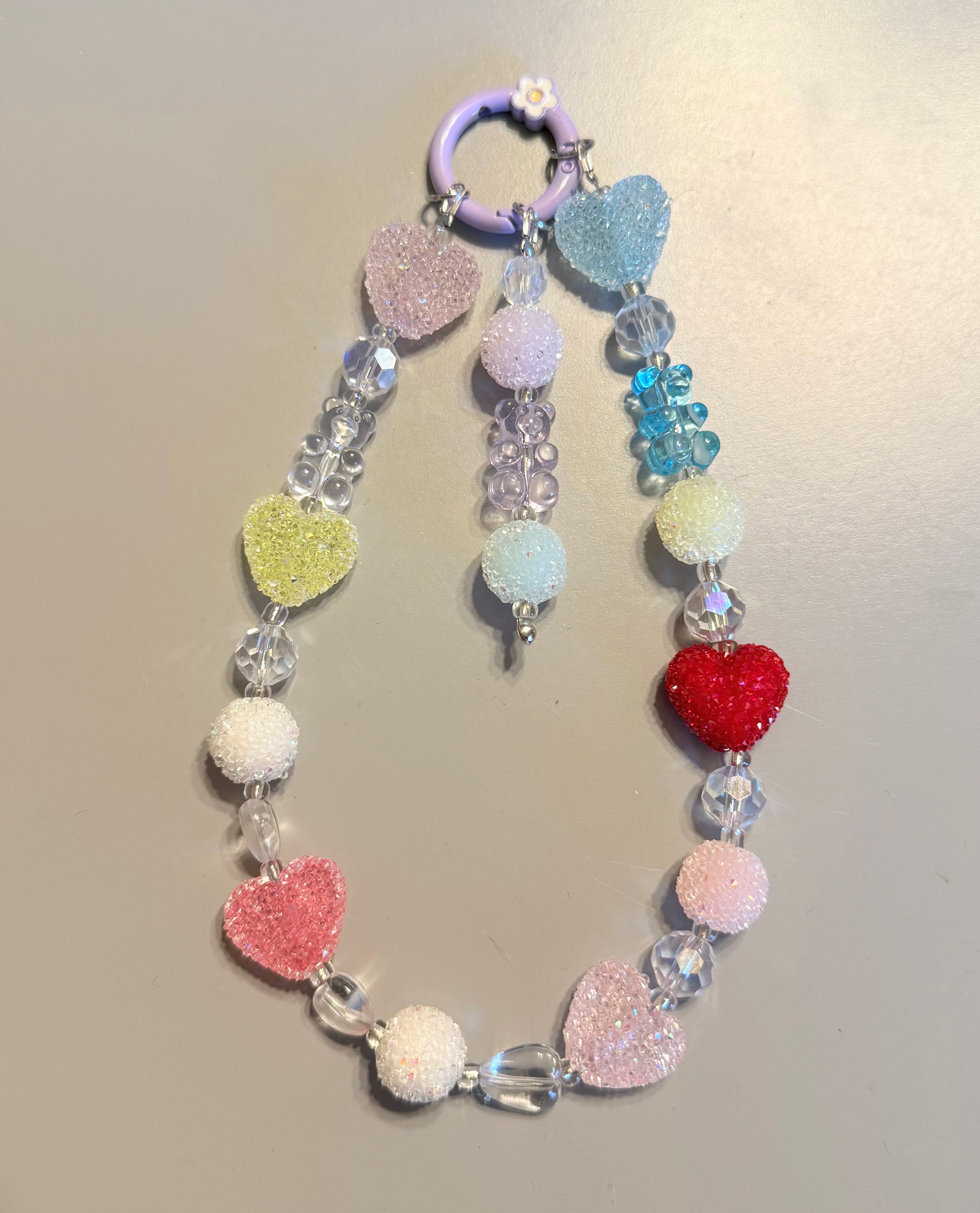 Sugar plum phone/key wrist strap