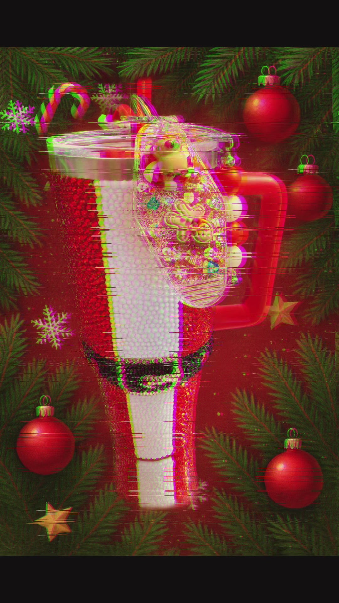 40oz santa suit stainless steel tumbler +2 keychains